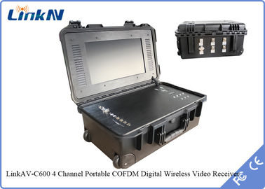 4 건전지 20 시간을 가진 채널 IP65 여행 가방 QPSK 디지털 방식으로 COFDM 영상 수신기