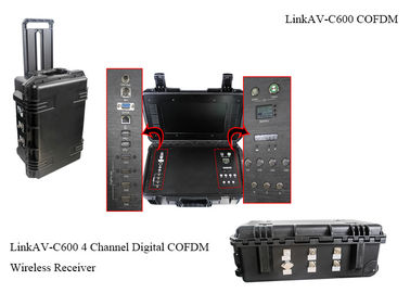 배터리 &amp; 디스플레이 AES256 암호화 DC 12V와 COFDM 수신기 HDMI CVBS H.264