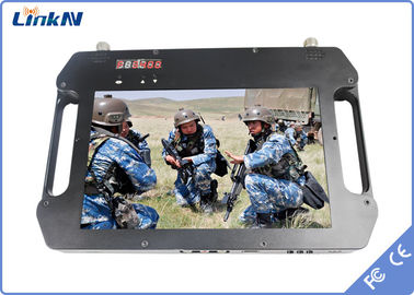 COFDM 수신기 HDMI CVBS 배터리 및 컬러 디스플레이 고 민감도 듀얼 안테나 AES256 DC 12V