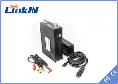 LKAV1506 장거리 배터리 전동 경찰 비디오 송신기 COFDM HDMI &amp; CVBS H.264 낮은 지연 AES256