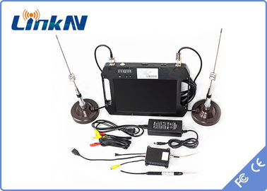 배터리 및 컬러 디스플레이와 함께 COFDM 수신기 FHD 고 민감도 듀얼 안테나 AES256 DC 12V