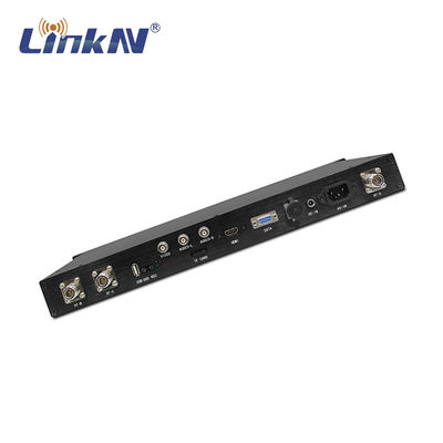 전술적 군 COFDM 수신기 1U 선반 장착 HDMI CVBS SDI AES256 암호화 이중 안테나